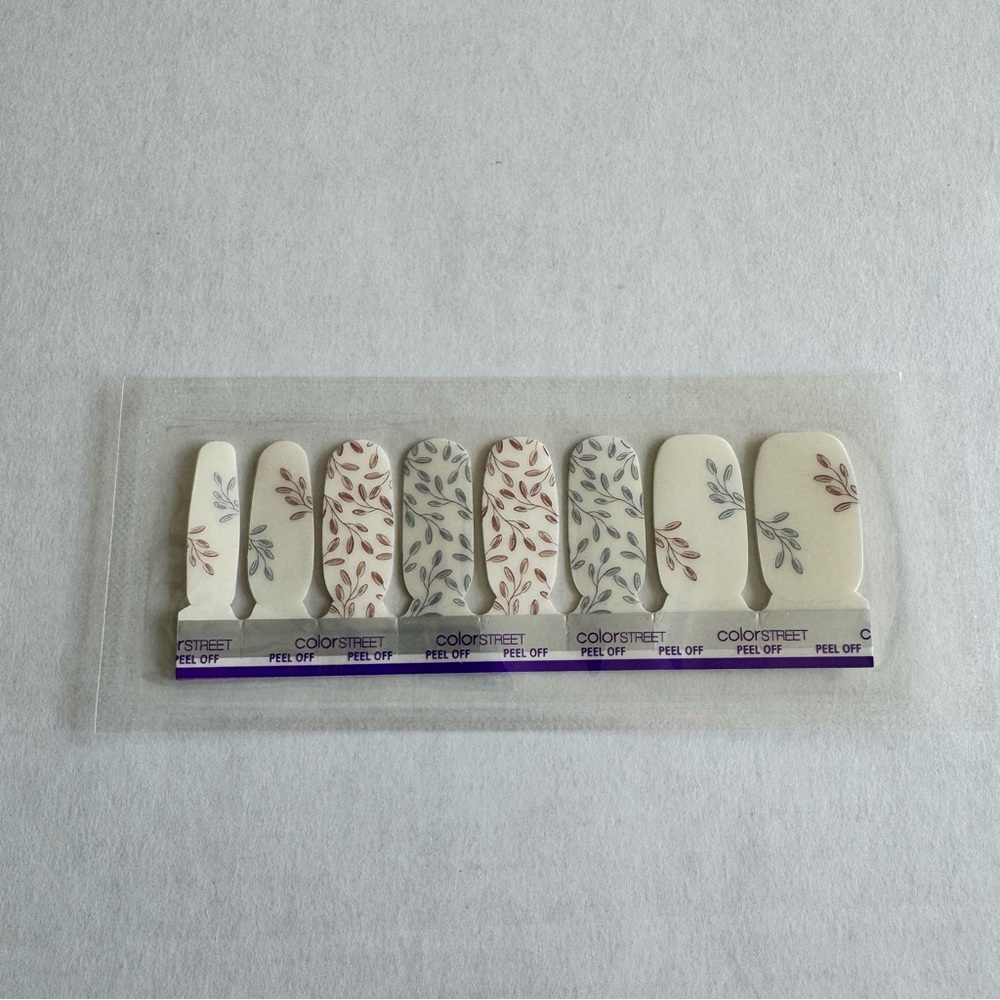 *Exclusive* Color Street Prairie Picnic | Floral Leaf Blue Clear Overlay Fall - Picture 5 of 10